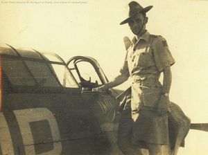 Army Officer with Hurricane 