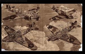 Other Non-Indian Air Force photographs from the albums show a Blenheim Mk IV, a Handley page Hampden and wartime cutaway drawing