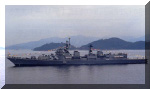 INS Delhi is ready for the evening celebrations at Langkawi. Image © Guy Toremans @ LIMA '98 in Langkawi, Malaysia