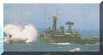 The Nilgiri in rough waters. The picture is dated as she was decommissioned in 1996. Image © Indian Navy